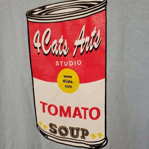 Warhol Soup Can Design 4 Cats Art Studio Tomato Soup can Graphic Small - Picture 2 of 4